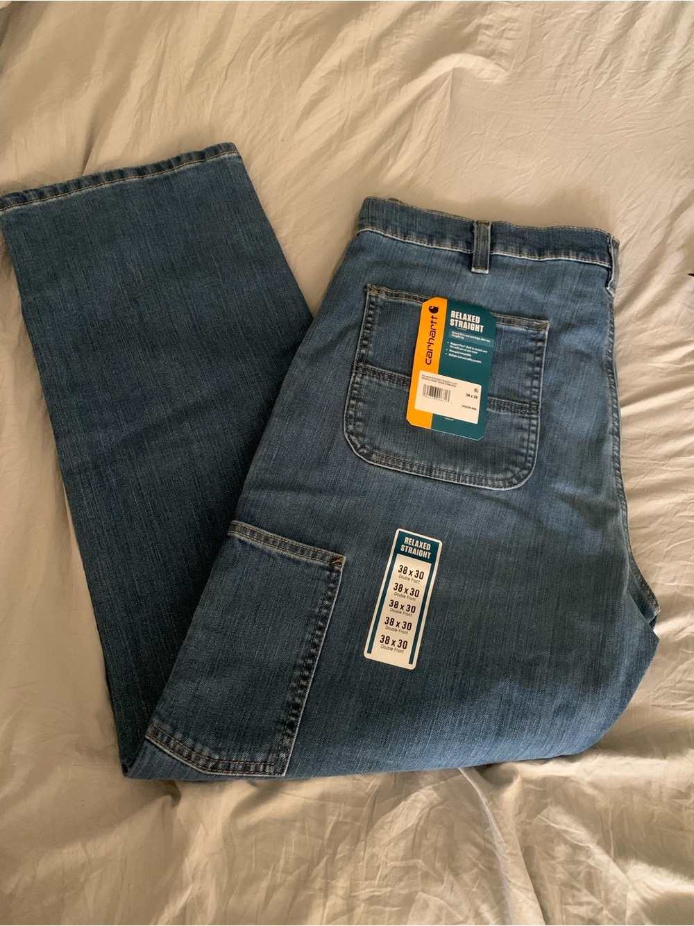 Carhartt Relaxed Straight Work Jeans - Medium Blue